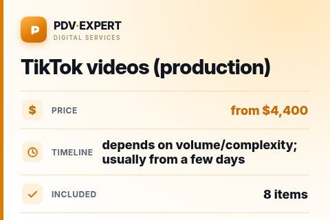 TikTok videos (production) — price, timeline & scope