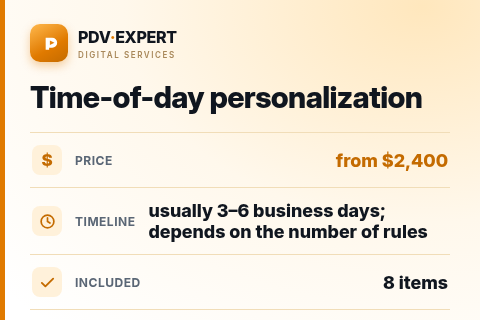 Time-of-day personalization — price, timeline & scope