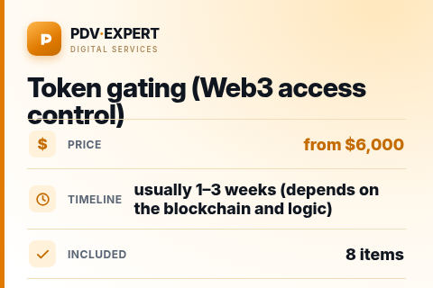 Token gating (Web3 access control) — price, timeline & scope