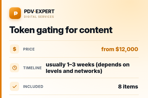 Token gating for content — price, timeline & scope
