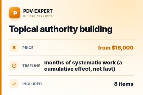 Topical authority building — price, timeline & scope