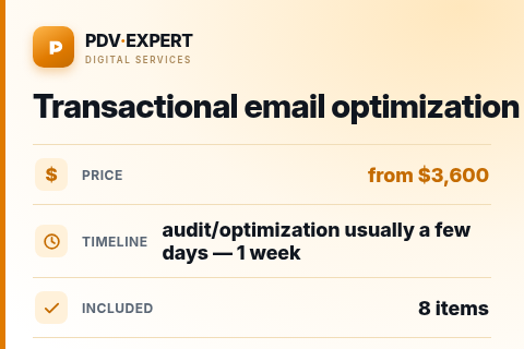 Transactional email optimization — price, timeline & scope