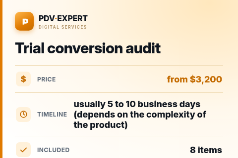 Trial conversion audit — price, timeline & scope