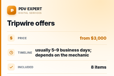 Tripwire offers — price, timeline & scope