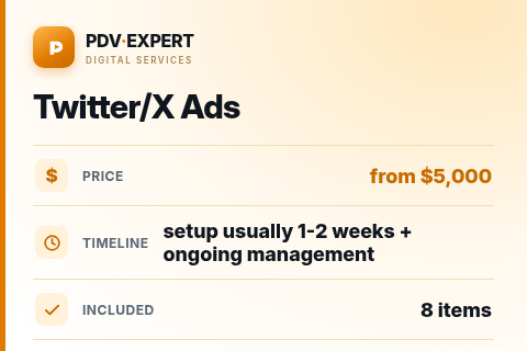 Twitter/X Ads — price, timeline & scope
