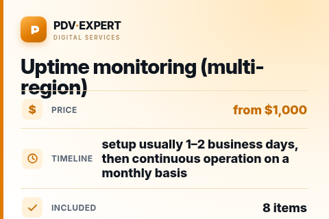 Uptime monitoring (multi-region) — price, timeline & scope