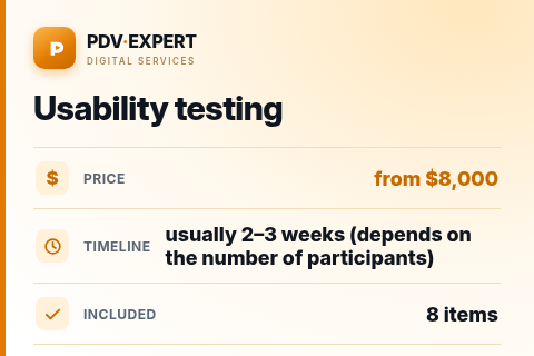 Usability testing — price, timeline & scope