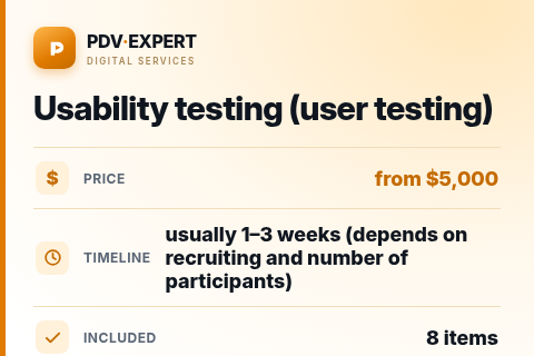 Usability testing (user testing) — price, timeline & scope