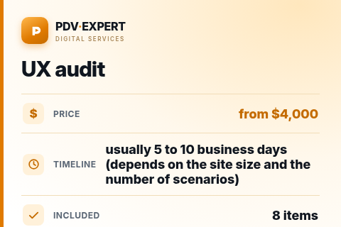 UX audit — price, timeline & scope