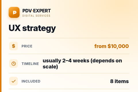 UX strategy — price, timeline & scope