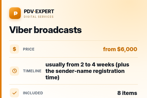 Viber broadcasts — price, timeline & scope