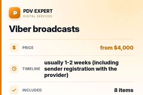 Viber broadcasts — price, timeline & scope