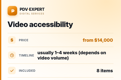 Video accessibility — price, timeline & scope