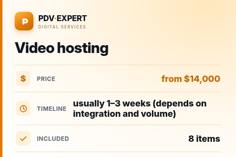 Video hosting — price, timeline & scope