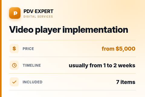 Video player implementation — price, timeline & scope