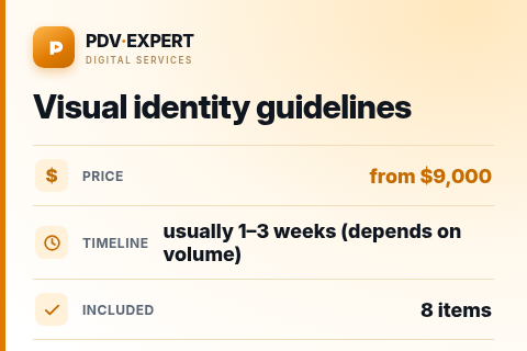 Visual identity guidelines — price, timeline & scope