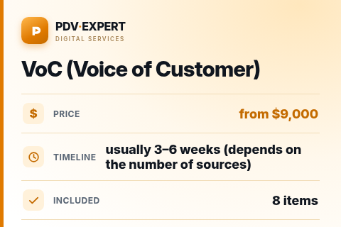 VoC (Voice of Customer) — price, timeline & scope
