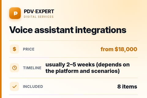 Voice assistant integrations — price, timeline & scope