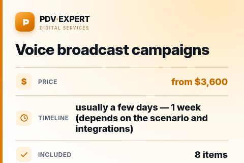 Voice broadcast campaigns — price, timeline & scope