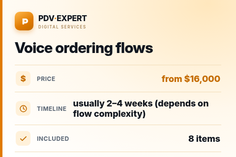 Voice ordering flows — price, timeline & scope