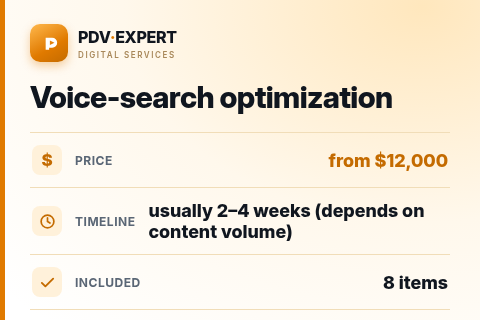 Voice-search optimization — price, timeline & scope