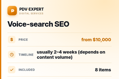 Voice-search SEO — price, timeline & scope