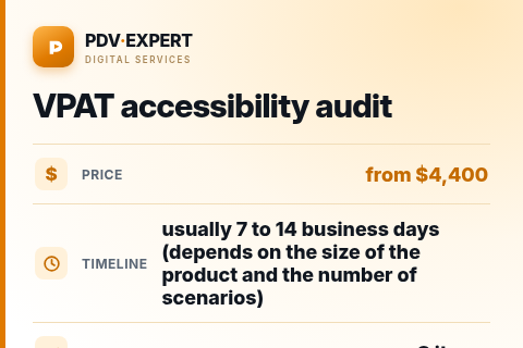 VPAT accessibility audit — price, timeline & scope
