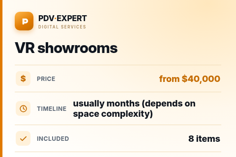 VR showrooms — price, timeline & scope