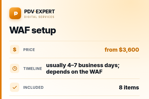 WAF setup — price, timeline & scope