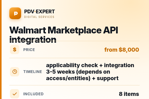 Walmart Marketplace API integration — price, timeline & scope