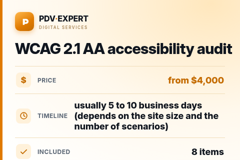 WCAG 2.1 AA accessibility audit — price, timeline & scope