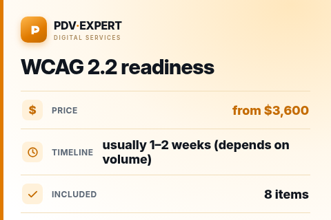 WCAG 2.2 readiness — price, timeline & scope