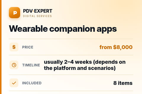 Wearable companion apps — price, timeline & scope