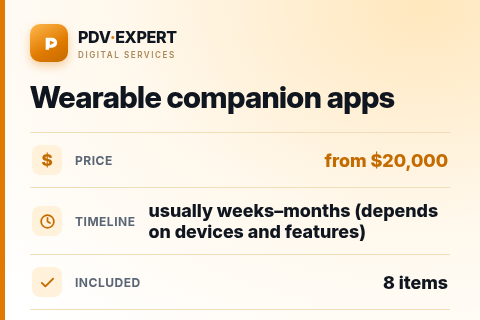Wearable companion apps — price, timeline & scope