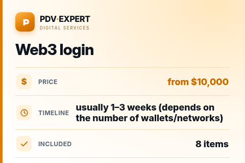Web3 login — price, timeline & scope