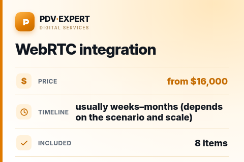 WebRTC integration — price, timeline & scope