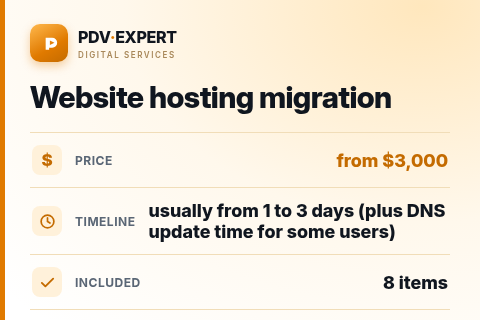 Website hosting migration — price, timeline & scope