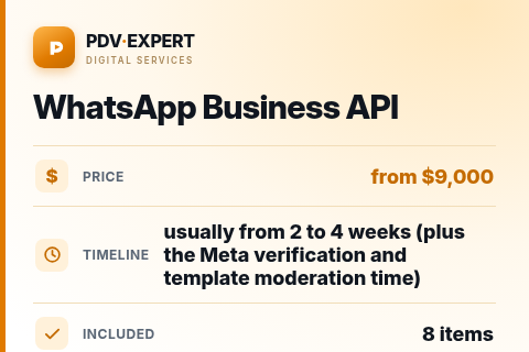 WhatsApp Business API — price, timeline & scope