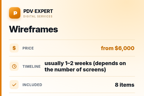 Wireframes — price, timeline & scope
