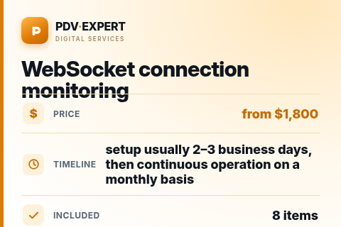 WebSocket connection monitoring — price, timeline & scope