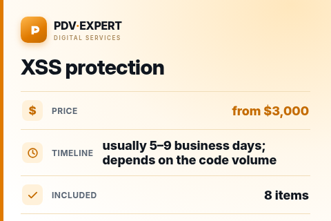 XSS protection — price, timeline & scope