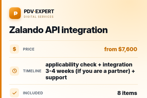 Zalando API integration — price, timeline & scope