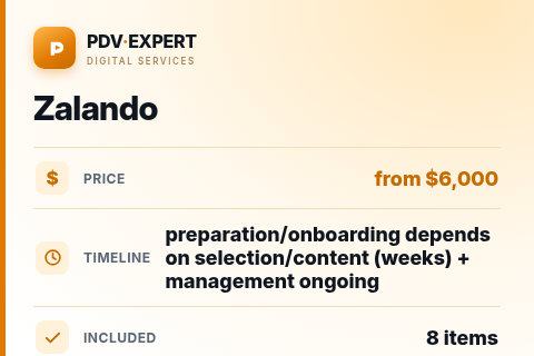 Zalando — price, timeline & scope